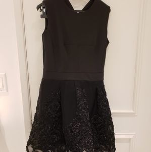 Black embroidery dress no sleeves